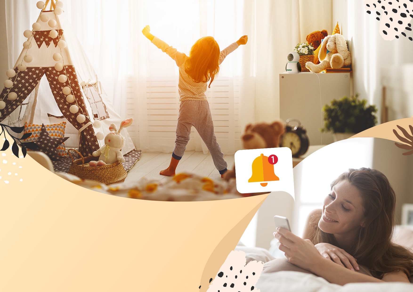 дитина вранці в своїй кімнаті