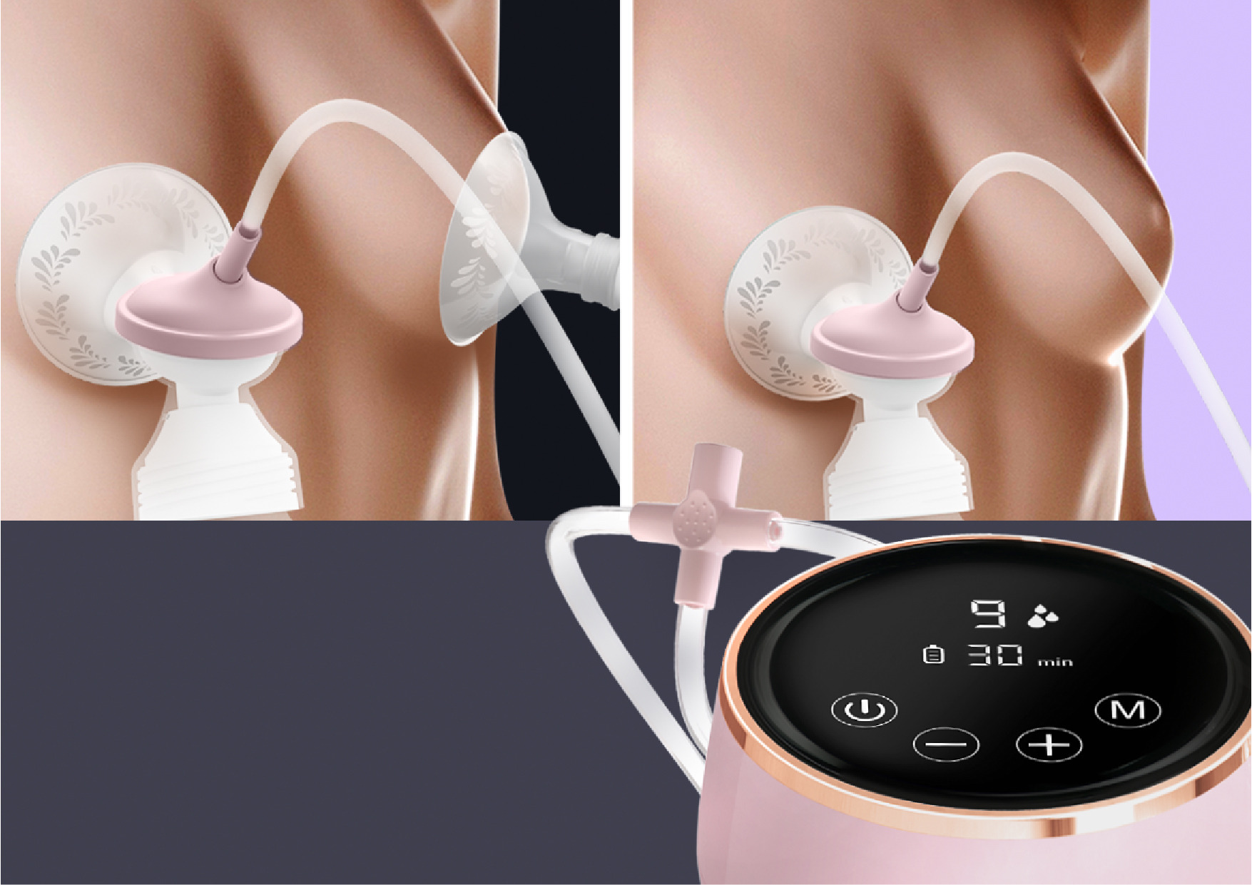 зціджування молока з грудей жінки за допомогою молоковідсмоктувача Neno Bella Twin