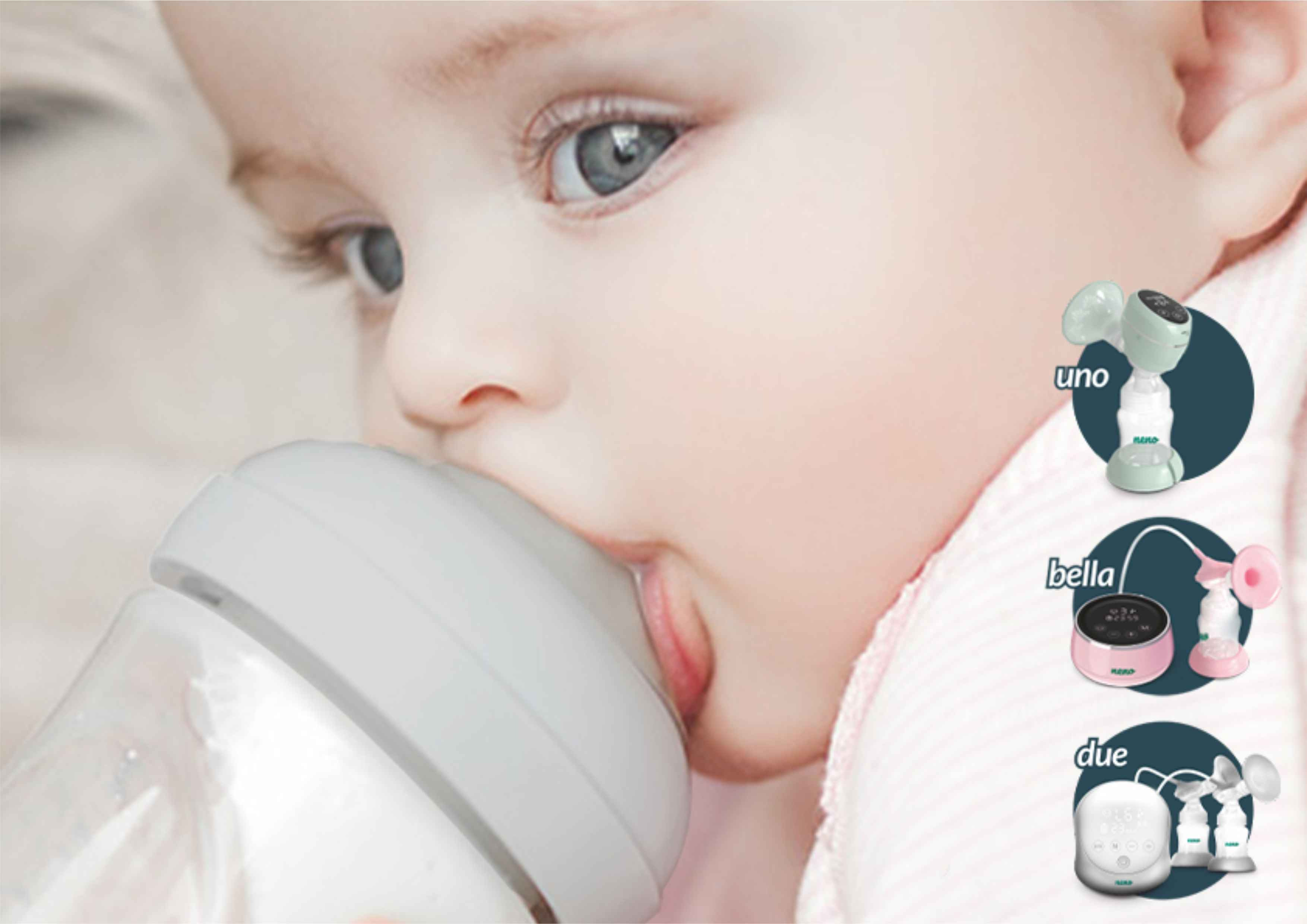 пиття дитини з пляшечки за допомогою пляшечки Neno