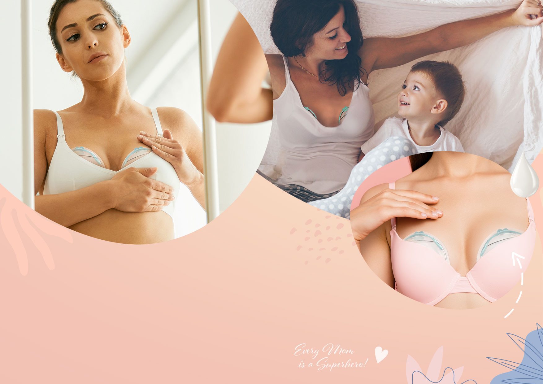 жінка в нижній білизні дивиться в дзеркало і жінка з дитиною в ліжку