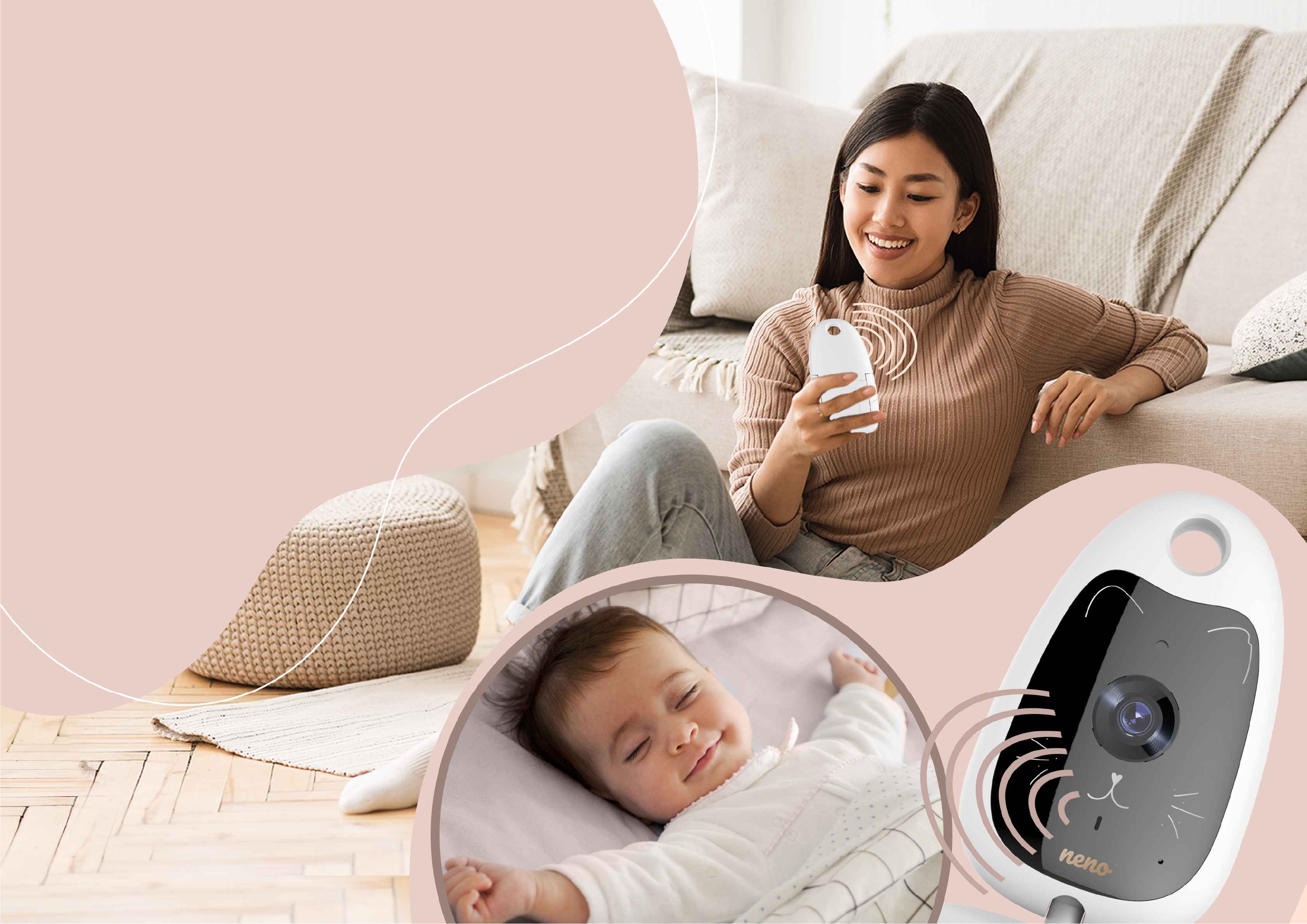 мама розглядає додаток Neno Tuya